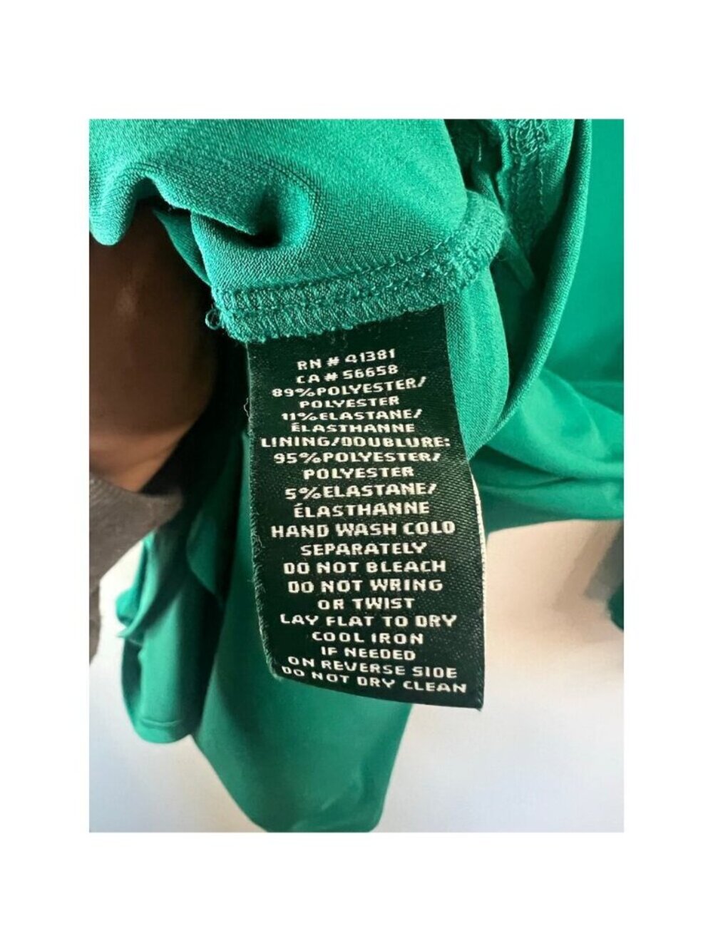 Lauren Ralph Lauren Emerald Green Bell Sleeve Shift Dress Size 8 - Picture 3 of 4